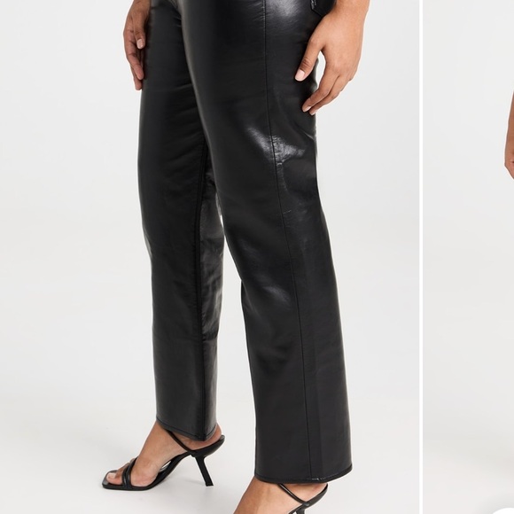 NWT Agolde Black Leather Pants - Picture 8 of 9